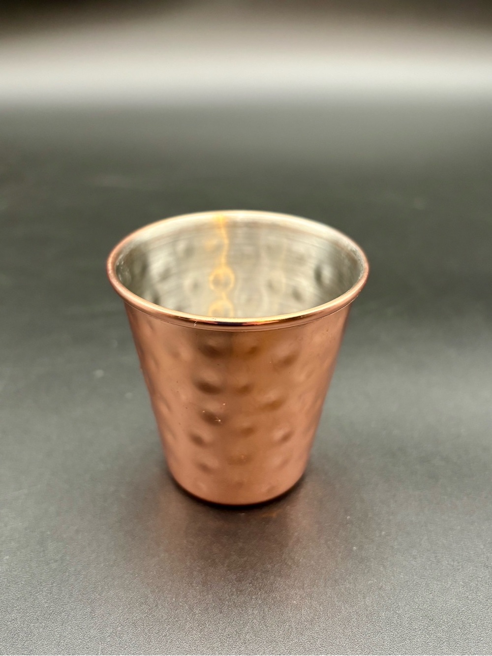 2 oz Hammered Copper Shot Glass Copper Plated Stainless Steel Drinking Cup
